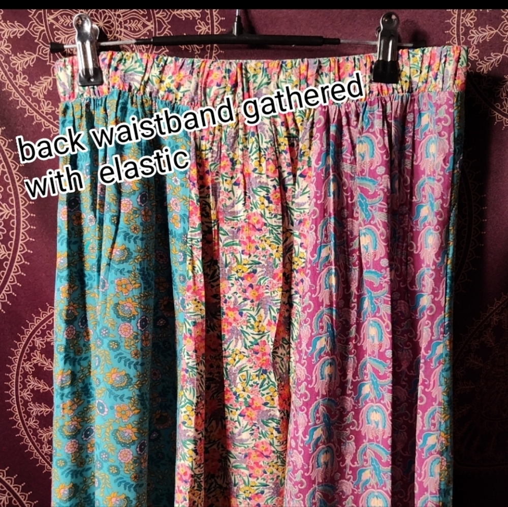 NWT NATURAL LIFE Valentina Turquoise Mixed Print Floral Midi Skirt *Vintage* - Picture 9 of 9